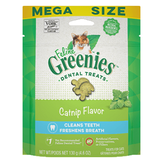FELINE GREENIES Dental Treats Catnip Flavor 4.6oz