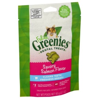 FELINE GREENIES Dental Treats Savory Salmon Flavor 2.1oz