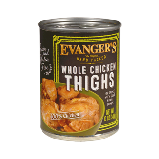 Evanger's Hand Packed Whole Chicken Thighs 12oz