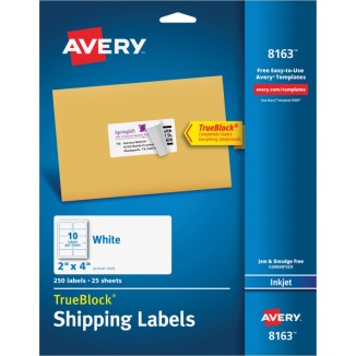 AVERY INKJET SHIP LABELS 8163