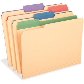 FILE FOLDERS COLORED TABS 12PK