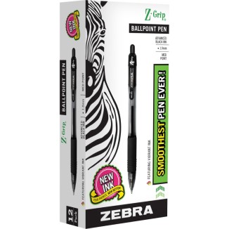 12PK ZEBRA PEN Z-GRIP BLACK