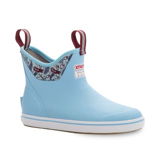 Xtratuf Women's Salmon Sisters 6" Ankle Deck Boot Light Blue/Mermaid Life