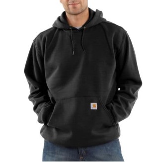 HOODED PULLOVER MIDWEIGHT SWEATSHIRT - BLACK