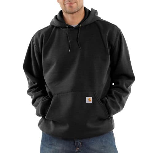 HOODED PULLOVER MIDWEIGHT SWEATSHIRT - BLACK
