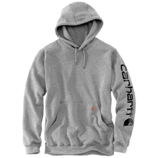 MIDWEIGHT HOODED LOGO SWEATSHIRT - HEATHER GRAY