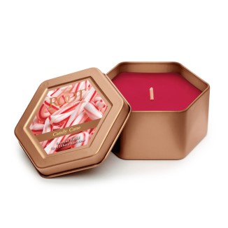 ROOT CANDLE CANDY CANE HONEYCOMB TRAVELER TIN