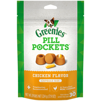 PILL POCKETS Treats for Dogs Chicken Flavor Capsule 30ct