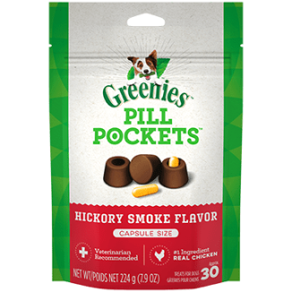 PILL POCKETS Treats for Dogs Hickory Smoke Flavor Capsule 30ct