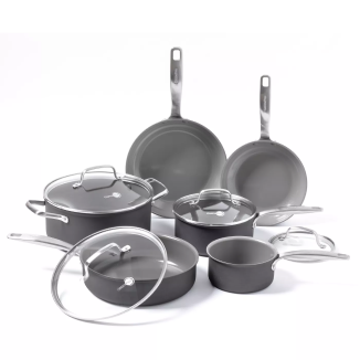 GreenPan Chatham Ceramic Non-Stick 10-Piece Cookware Set Grey