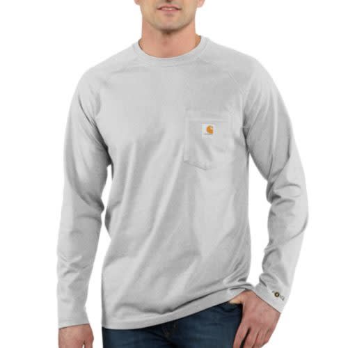 FORCE&reg; COTTON DELMONT LONG-SLEEVE T-SHIRT - HEATHER GRAY