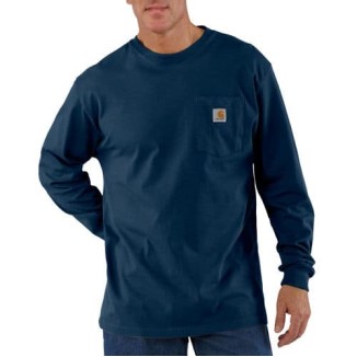 LOOSE FIT HEAVYWEIGHT LONG-SLEEVE POCKET T-SHIRT - NAVY