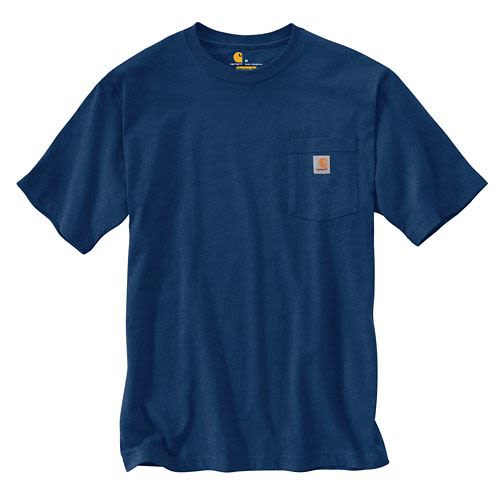 LOOSE FIT HEAVYWEIGHT SHORT-SLEEVE POCKET T-SHIRT - DARK COBALT BLUE HEATHER