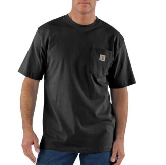 LOOSE FIT HEAVYWEIGHT SHORT-SLEEVE POCKET T-SHIRT - BLACK