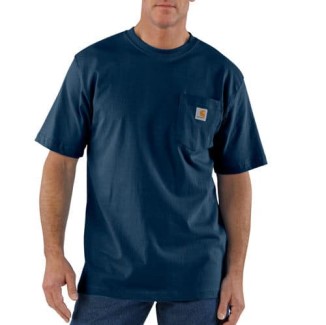 LOOSE FIT HEAVYWEIGHT SHORT-SLEEVE POCKET T-SHIRT - NAVY