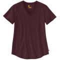 RELAXED FIT MIDWEIGHT SHORT SLEEVE V NECK T-SHIRT - FUDGE HEATHER
