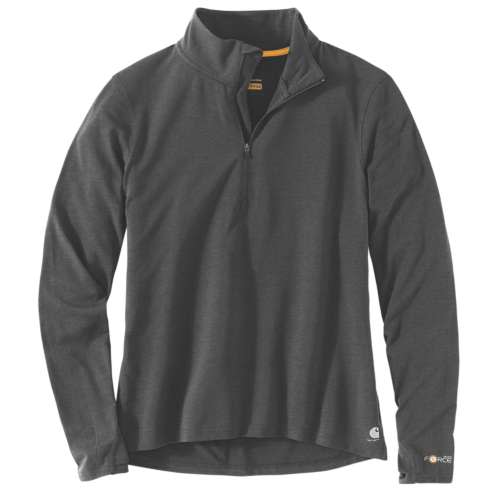 FORCE&reg; DELMONT QUARTER-ZIP SHIRT - BLACK HEATHER