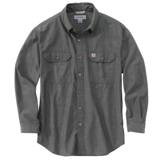 ORIGINAL FIT MIDWEIGHT LONG-SLEEVE BUTTON-FRONT SHIRT - BLACK CHAMBRAY