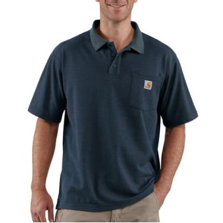 LOOSE FIT MIDWEIGHT SHORT-SLEEVE POCKET POLO - NAVY