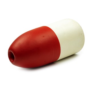 Promar PVC Fishing Bullet Float Size 11 In. x 5 In. Red and White
