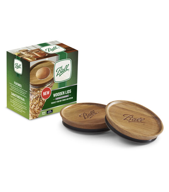 WIDE MOUTH WOODEN LIDS 3PK