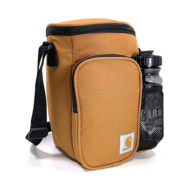 Carhartt Insulated 10-Can Vertical Cooler with Water Bottle - Brown