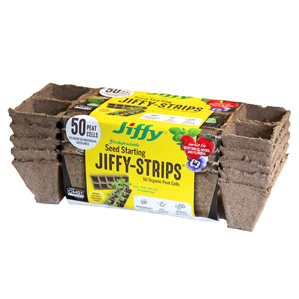 Jiffy 10-Cell Seed Starting Peat Strip Pots (5-Pack)