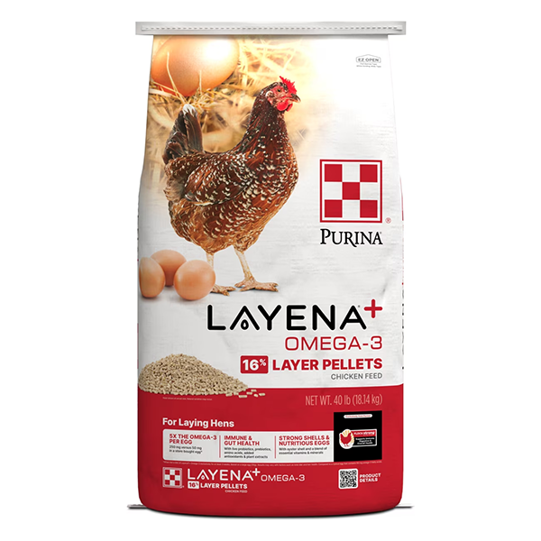 Purina&reg; Layena&reg;+ Omega-3 Chicken Feed Pellets 40lbs