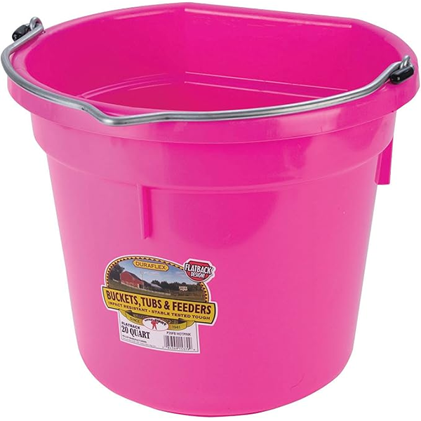 20qt Flat Back Plastic Bucket - Pink