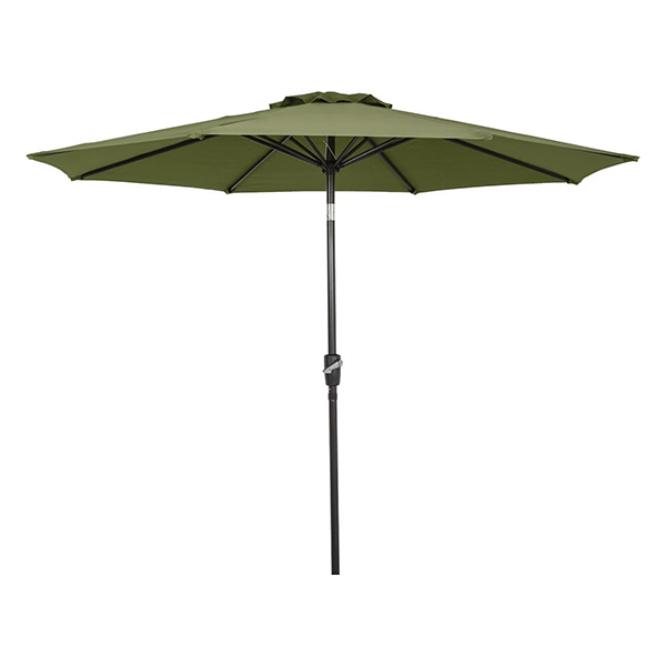Outdoor Expressions 9 Ft. Aluminum Tilt/Crank Heather Green Patio Umbrella