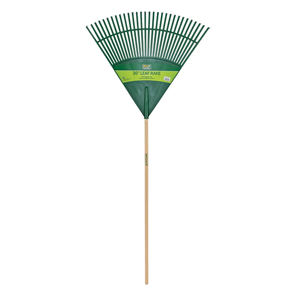 Best Garden 30 In. Poly Leaf Rake with 48 In. Wood Handle (30-Tine)