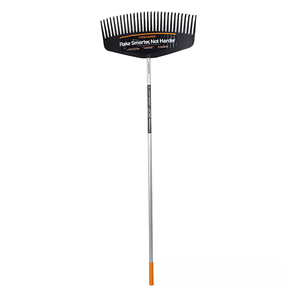 Fiskars 24 In. Poly Leaf Rake with 60 In. Aluminum Handle (29-Tine)